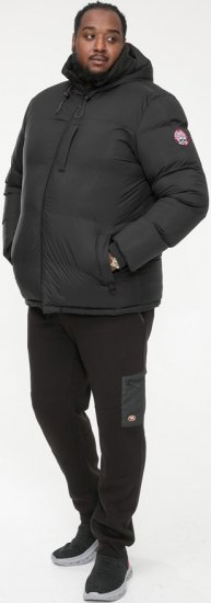 D555 DOMENIC Quilted Puffer Jacket With Half Micro Fleece Lining And Hood Black - Takit - Miesten Takit, isot koot – 2XL – 12XL