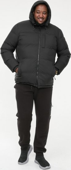 D555 DOMENIC Quilted Puffer Jacket With Half Micro Fleece Lining And Hood Black - Takit - Miesten Takit, isot koot – 2XL – 12XL