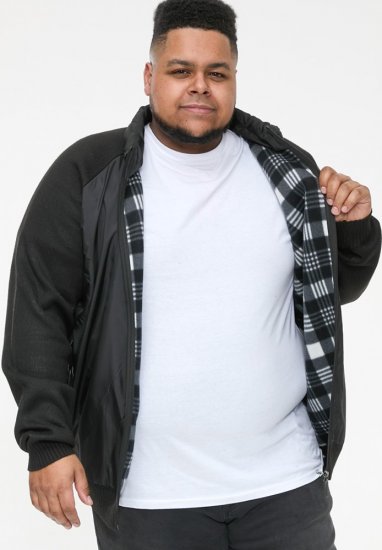 D555 MARSDEN Hybrid Knitted Jacket With Bonded Fleece Lining Black - Takit - Miesten Takit, isot koot – 2XL – 12XL