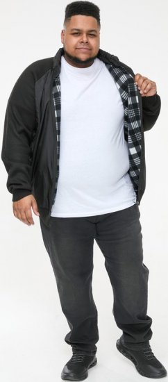 D555 MARSDEN Hybrid Knitted Jacket With Bonded Fleece Lining Black - Takit - Miesten Takit, isot koot – 2XL – 12XL
