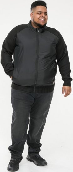 D555 MARSDEN Hybrid Knitted Jacket With Bonded Fleece Lining Black - Takit - Miesten Takit, isot koot – 2XL – 12XL