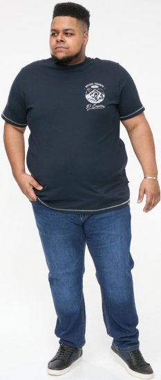 D555 GRAHAM YOSEMITE Chest And Back Printed Crew Neck T-Shirt Navy - T-paidat - Isot T-paidat 2XL – 14XL