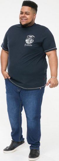 D555 GRAHAM YOSEMITE Chest And Back Printed Crew Neck T-Shirt Navy - T-paidat - Isot T-paidat 2XL – 14XL