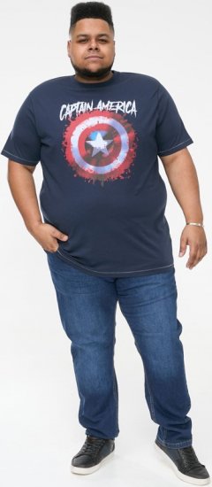 D555 ROGERS Official Captain America Printed T-Shirt Dark Navy - T-paidat - Isot T-paidat 2XL – 14XL