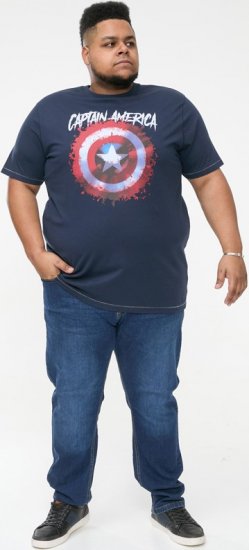 D555 ROGERS Official Captain America Printed T-Shirt Dark Navy - T-paidat - Isot T-paidat 2XL – 14XL