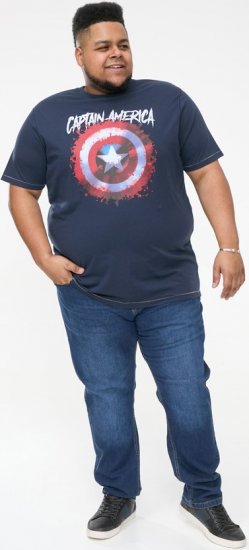D555 ROGERS Official Captain America Printed T-Shirt Dark Navy - T-paidat - Isot T-paidat 2XL – 14XL
