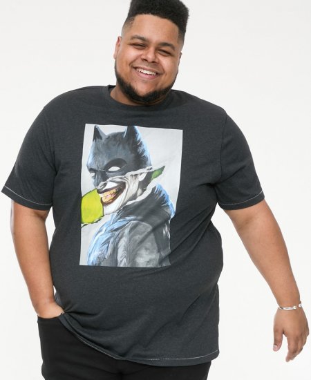 D555 MARTIN Official Batman Printed T-Shirt Washed Black - T-paidat - Isot T-paidat 2XL – 14XL