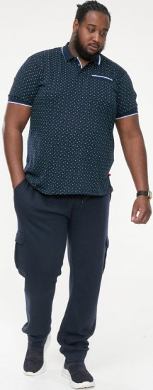 D555 OAKLEY AOP Jersey Polo With Jacquard Collar, Ribs And Chest Pocket Navy - Pikeepaidat - Miesten isot pikeepaidat