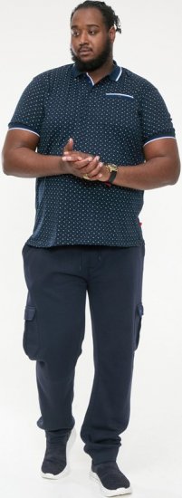 D555 OAKLEY AOP Jersey Polo With Jacquard Collar, Ribs And Chest Pocket Navy - Pikeepaidat - Miesten isot pikeepaidat