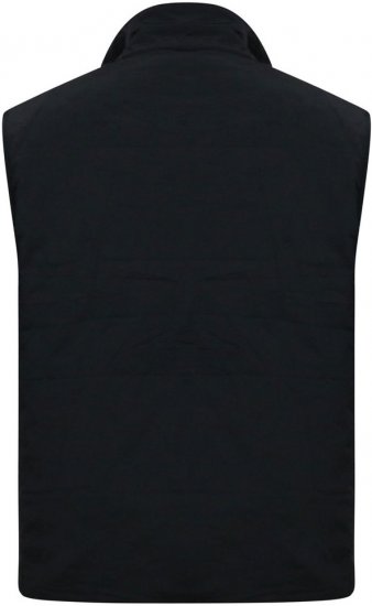 D555 FELIPE Zip Through Padded Gilet With Contrast Colour Lining And Rubber Badge Black - Takit - Miesten Takit, isot koot – 2XL – 12XL