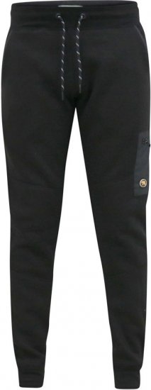 D555 COTGRAVE Couture Elasticated Waistband Jogger With Woven Fabric Trim Black - Collegehousut ja collegeshortsit - Miesten Isot collegehousut ja collegeshortsit