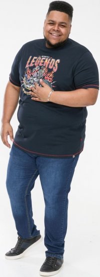 D555 JAGGER Legends Motor Bike Printed Crew Neck T-Shirt Navy - T-paidat - Isot T-paidat 2XL – 14XL