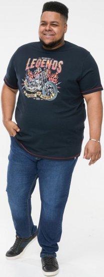 D555 JAGGER Legends Motor Bike Printed Crew Neck T-Shirt Navy - T-paidat - Isot T-paidat 2XL – 14XL