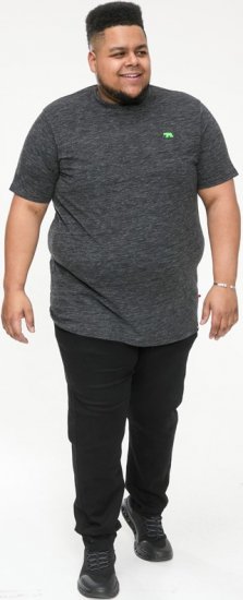 D555 ORSTON Reno Fabric Crew Neck T-Shirt With Chest Embroidery Black Reno - T-paidat - Isot T-paidat 2XL – 14XL