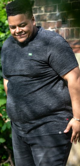 D555 ORSTON Reno Fabric Crew Neck T-Shirt With Chest Embroidery Black Reno - T-paidat - Isot T-paidat 2XL – 14XL