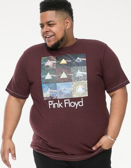D555 DIVISION Official Pink Floyd Printed T-Shirt Burgundy - T-paidat - Isot T-paidat 2XL – 14XL