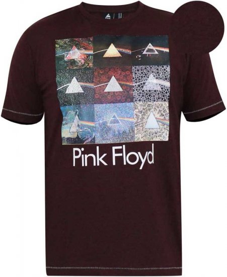 D555 DIVISION Official Pink Floyd Printed T-Shirt Burgundy - T-paidat - Isot T-paidat 2XL – 14XL