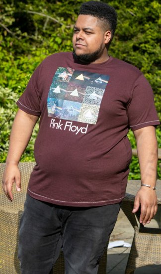 D555 DIVISION Official Pink Floyd Printed T-Shirt Burgundy - T-paidat - Isot T-paidat 2XL – 14XL