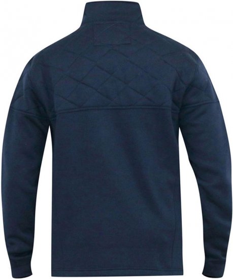 D555 SWANN Quarter Neck Sweatshirt With Quilted Top Panel Navy - Hupparit ja collegepaidat - Miesten hupparit ja collegepaidat isot koot