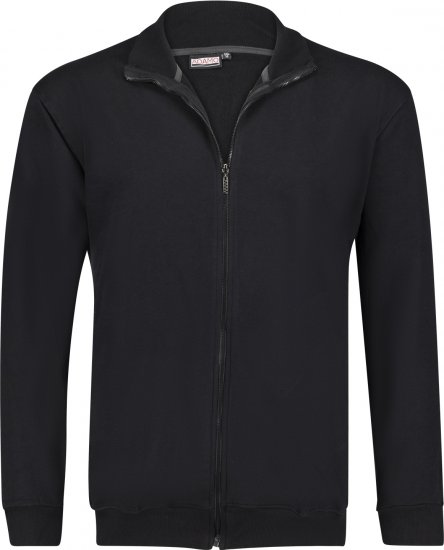 Adamo Athen Sweat Jacket with Full Zipper Black - Hupparit ja collegepaidat - Miesten hupparit ja collegepaidat isot koot