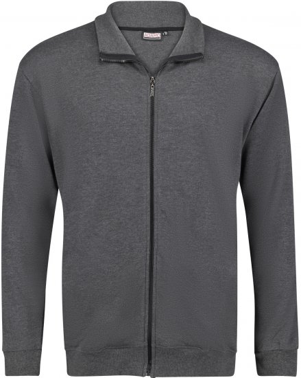 Adamo Athen Sweat Jacket with Full Zipper Charcoal - Hupparit ja collegepaidat - Miesten hupparit ja collegepaidat isot koot