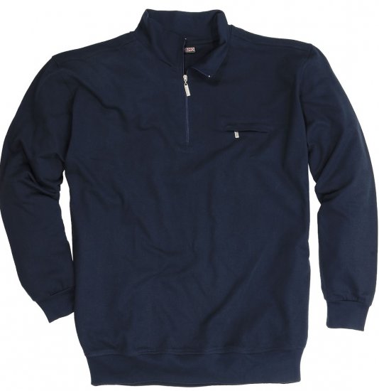 Adamo Athen Sweatshirt Half Zipper Navy - Hupparit ja collegepaidat - Miesten hupparit ja collegepaidat isot koot