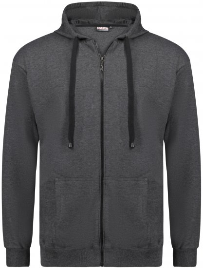 Adamo Athen Hoodie with Zipper Charcoal - Hupparit ja collegepaidat - Miesten hupparit ja collegepaidat isot koot