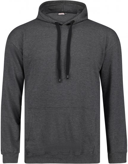 Adamo Athen Hoodie without Zipper Charocal - Hupparit ja Collegepaidat - Miesten hupparit ja collegepaidat isot koot