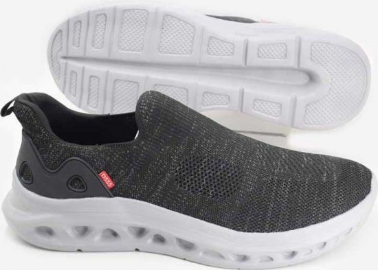 D555 Blyth 1 Kingsize Hands Free Shoes With Knitted Top Black - Miesten Kengät 40-52 - 