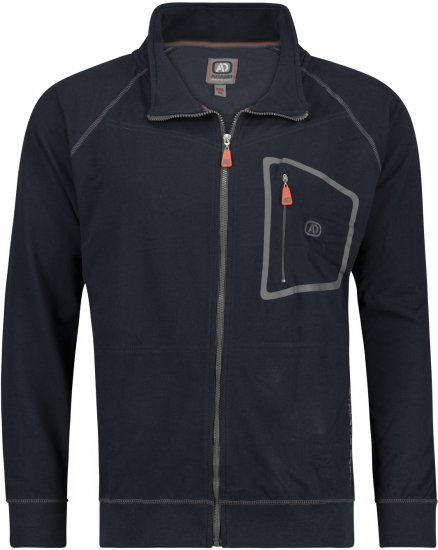 Adamo Manuel Sweatshirt with Zipper Navy - Hupparit ja Collegepaidat - Miesten hupparit ja collegepaidat isot koot