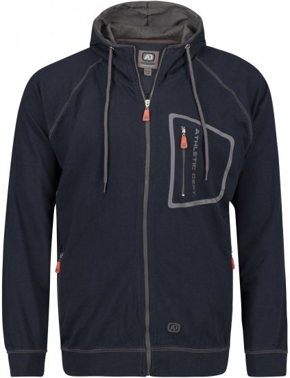Adamo Michael Hoodie with Zipper Navy - Hupparit ja collegepaidat - Miesten hupparit ja collegepaidat isot koot