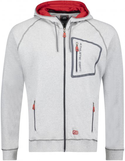 Adamo Michael Hoodie with Zipper Grey - Hupparit ja Collegepaidat - Miesten hupparit ja collegepaidat isot koot
