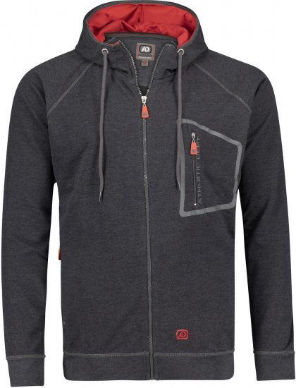 Adamo Michael Hoodie with Zipper Charcoal - Hupparit ja collegepaidat - Miesten hupparit ja collegepaidat isot koot