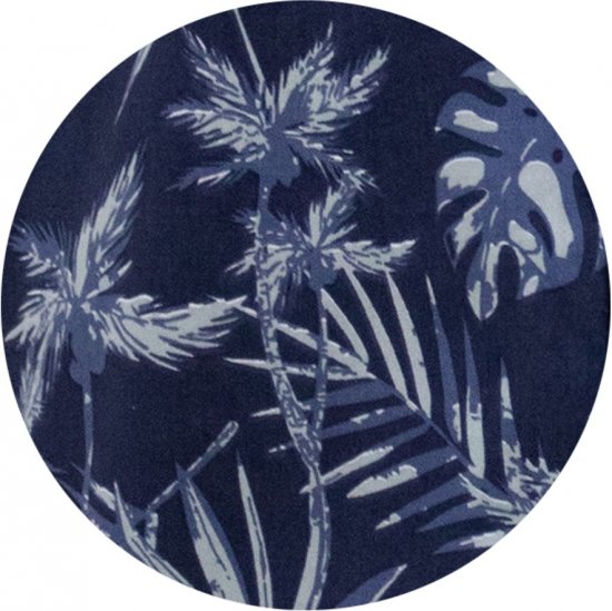 D555 Truro Hawaiian AOP Short Sleeve Button Down Collar Shirt Navy - Kauluspaidat - Miesten isot kauluspaidat 2XL – 8XL