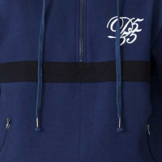 D555 Sergio Half Zip Hoodie Navy - Hupparit ja collegepaidat - Miesten hupparit ja collegepaidat isot koot