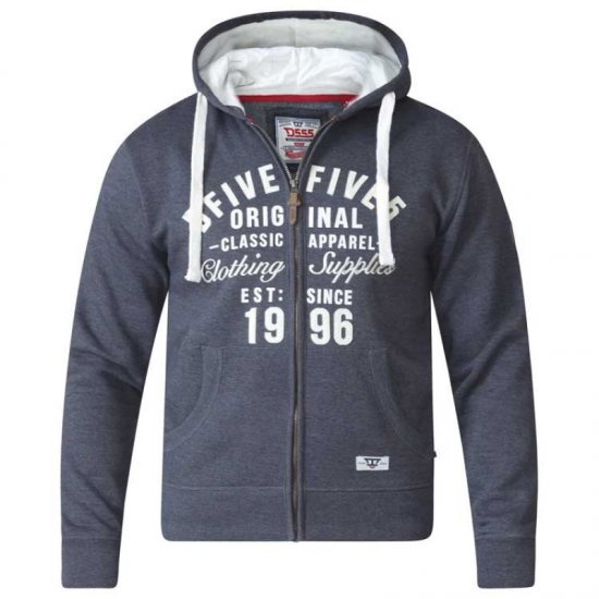 D555 Vadal Full Zip Hoodie Charcoal - Hupparit ja collegepaidat - Miesten hupparit ja collegepaidat isot koot