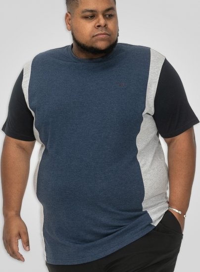 D555 Neath Cut And Sew Crew Neck T-Shirt Denim - T-paidat - Isot T-paidat 2XL – 14XL