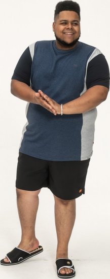 D555 Neath Cut And Sew Crew Neck T-Shirt Denim - T-paidat - Isot T-paidat 2XL – 14XL