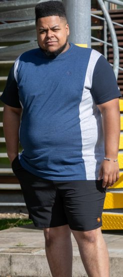 D555 Neath Cut And Sew Crew Neck T-Shirt Denim - T-paidat - Isot T-paidat 2XL – 14XL