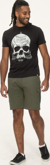 D555 Hucknall Skull Monochrome Printed Crew Neck T-shirt Washed Black - T-paidat - Isot T-paidat 2XL – 14XL