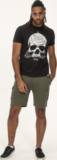 D555 Hucknall Skull Monochrome Printed Crew Neck T-shirt Washed Black - T-paidat - Isot T-paidat 2XL – 14XL