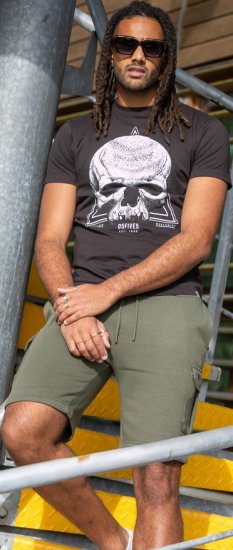 D555 Hucknall Skull Monochrome Printed Crew Neck T-shirt Washed Black - T-paidat - Isot T-paidat 2XL – 14XL