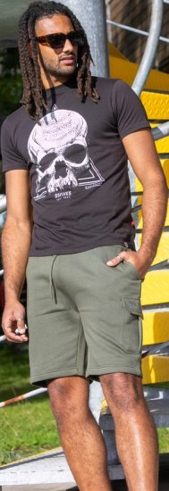 D555 Hucknall Skull Monochrome Printed Crew Neck T-shirt Washed Black - T-paidat - Isot T-paidat 2XL – 14XL