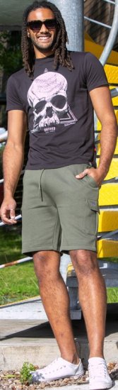 D555 Hucknall Skull Monochrome Printed Crew Neck T-shirt Washed Black - T-paidat - Isot T-paidat 2XL – 14XL