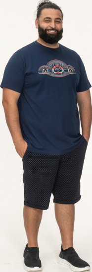 D555 Cheltenham Record With Reflection Printed T-shirt French Navy - T-paidat - Isot T-paidat 2XL – 14XL