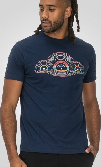 D555 Cheltenham Record With Reflection Printed T-shirt French Navy - T-paidat - Isot T-paidat 2XL – 14XL
