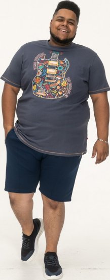 D555 Stockport Multi Coloured Guitar Printed T-Shirt Denim - T-paidat - Isot T-paidat 2XL – 14XL