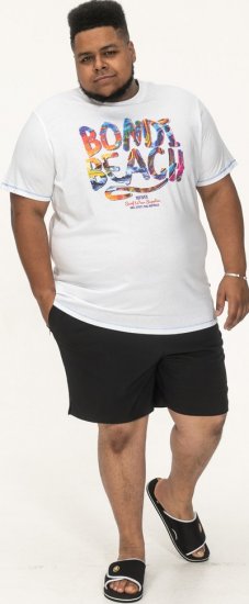 D555 SYDNEY Multi Coloured Bondi Beach Printed T-Shirt White - T-paidat - Isot T-paidat 2XL – 14XL