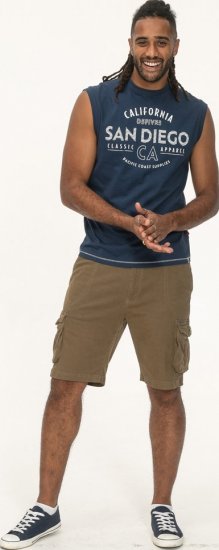 D555 Havant San Diego Printed Sleeveless T-Shirt French Navy - T-paidat - Isot T-paidat 2XL – 14XL