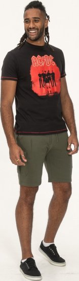 D555 Uxbridge Official AC/DC Band Printed Crew Neck T-Shirt Washed Black TALL SIZES - T-paidat - Isot T-paidat 2XL – 14XL